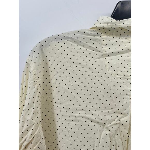 GAPBODY Women's Cream-Black Polka Dot Button-Up Oversized Long Sleeve Top SZ XS - Picture 4 of 10